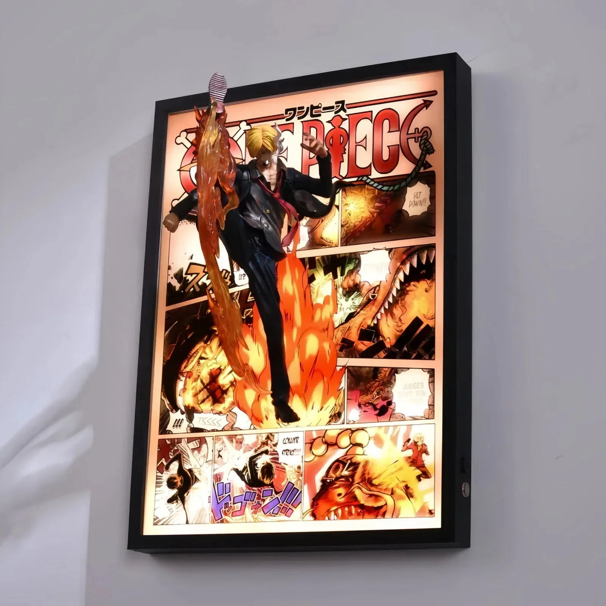 Pintura con luz del anime 3D de Sanji de One Piece