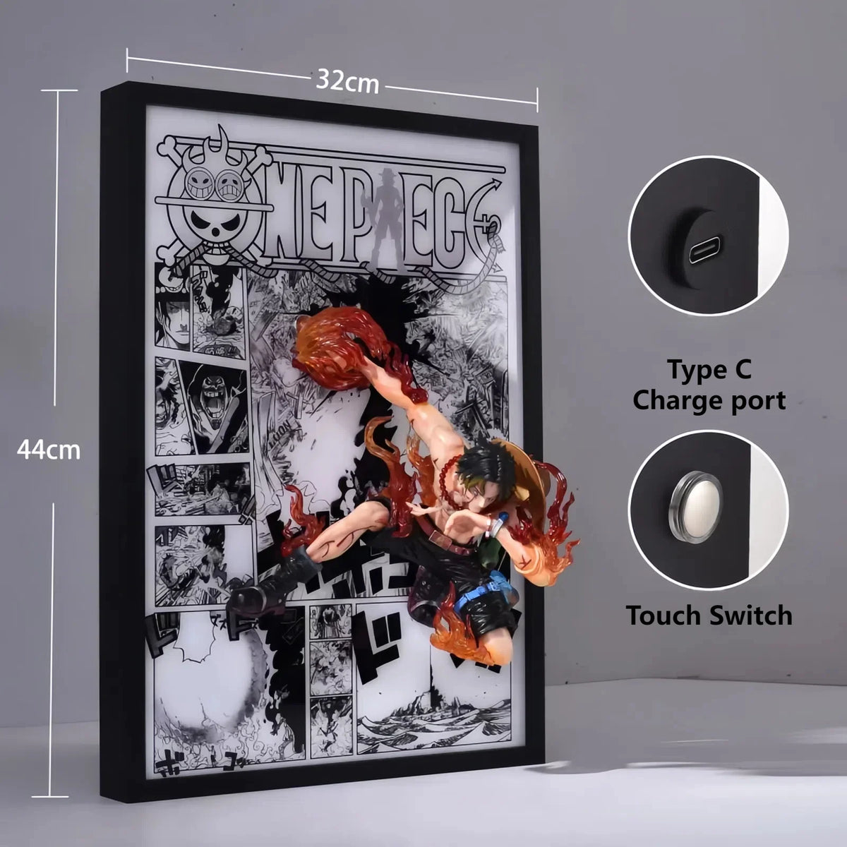 Ace One Piece 3D Anime Light Paintings
