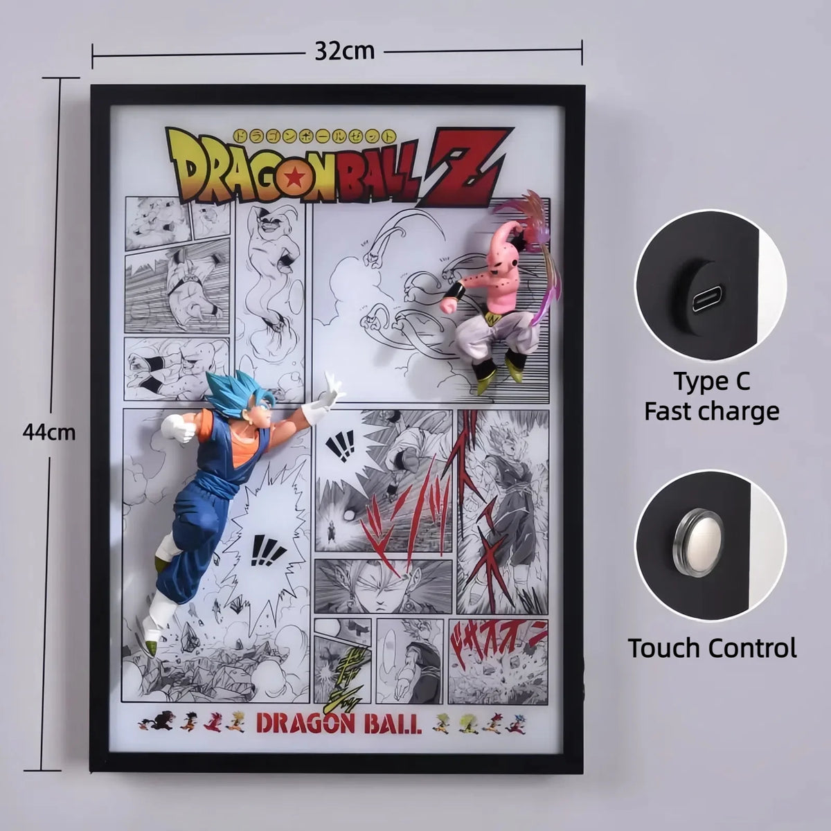 Dragon Ball Z Vegito vs Majin Buu 3D Light Painting