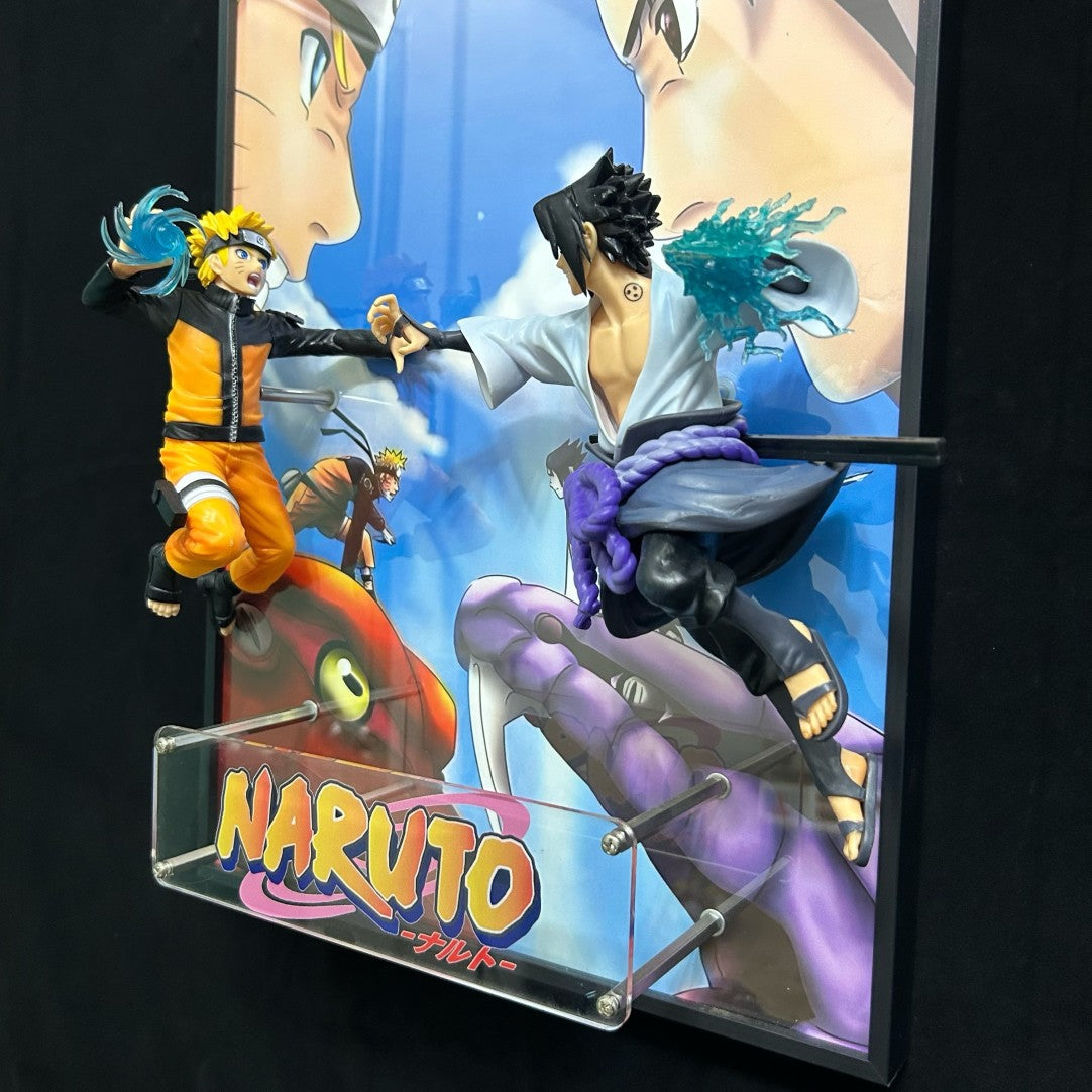 Naruto vs Sasuke 3D Figurine Art Frame