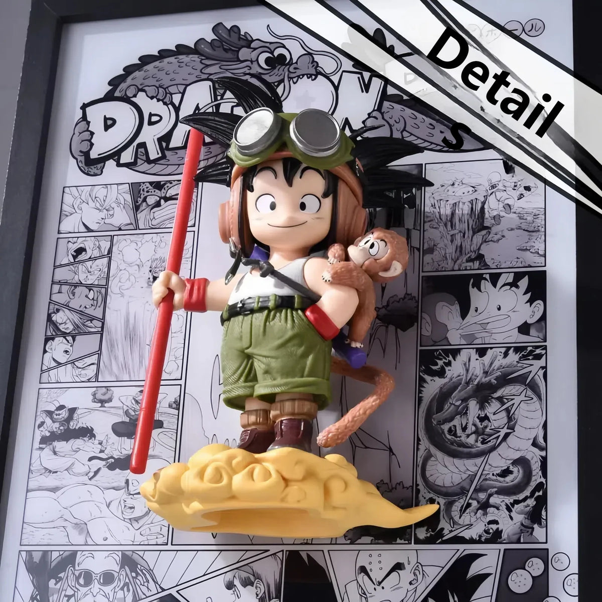 Cuadro luminoso 3D del pequeño Goku de Dragon Ball