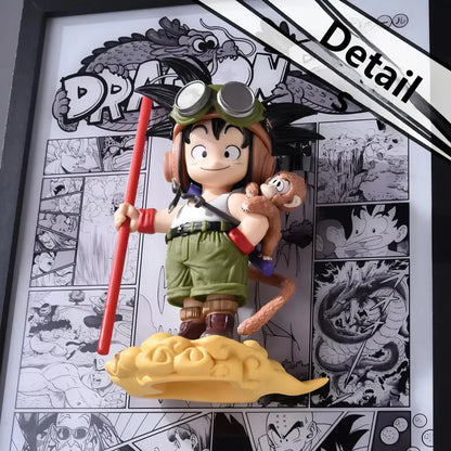 Cuadro luminoso 3D del pequeño Goku de Dragon Ball