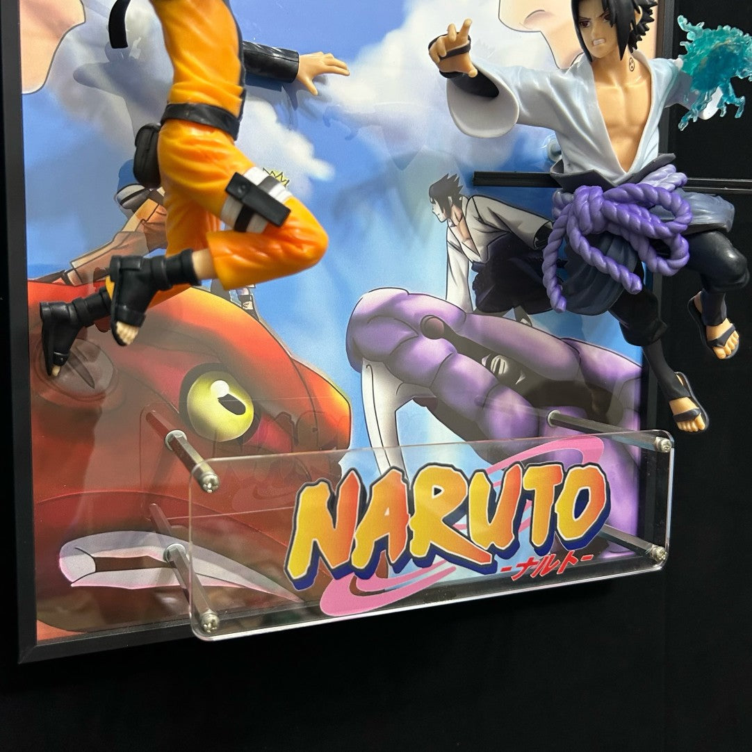 Naruto vs Sasuke 3D Figurine Art Frame
