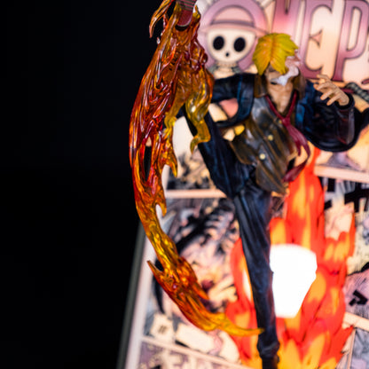 Pintura con luz del anime 3D de Sanji de One Piece
