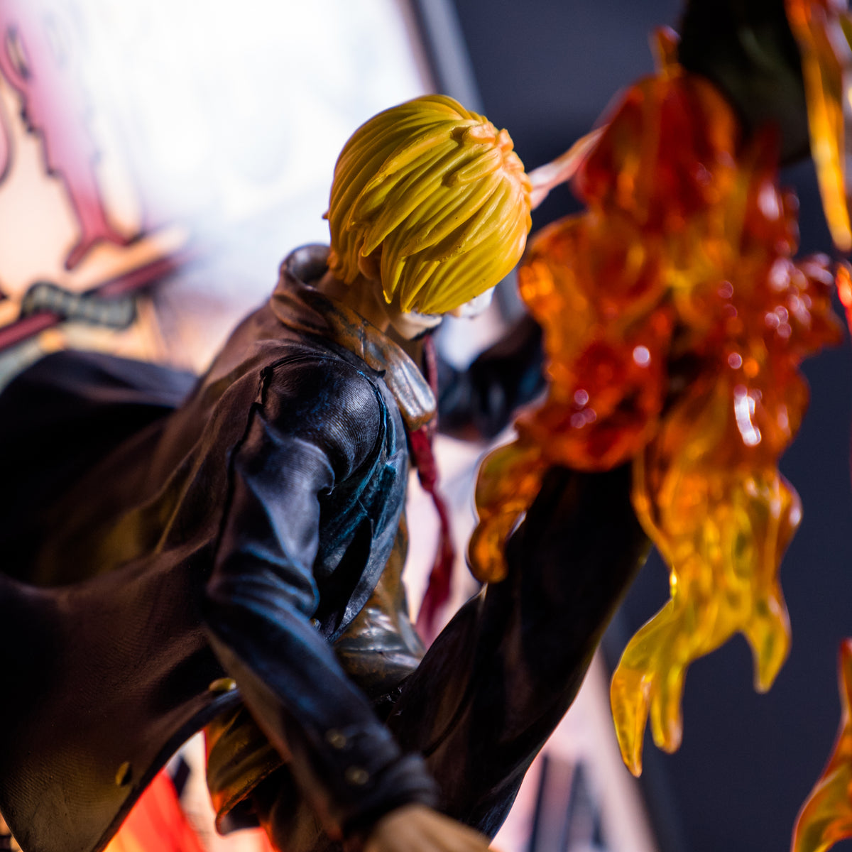Pintura con luz del anime 3D de Sanji de One Piece