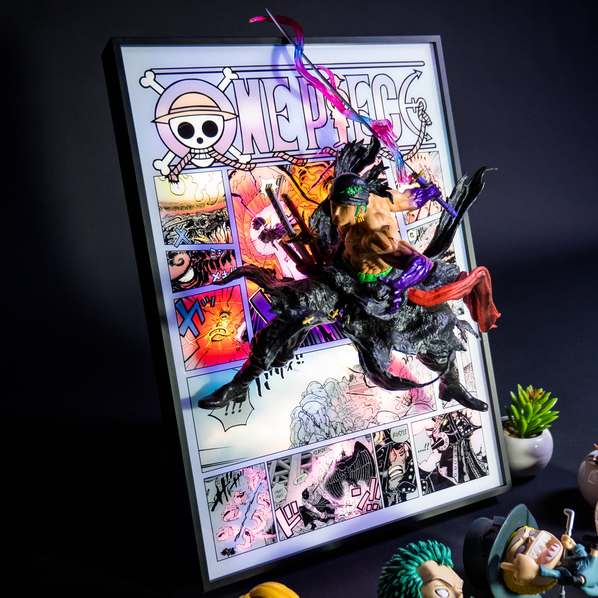 Figuras de anime y pinturas 3D de Zoro