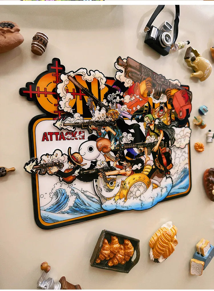 One Piece Fridge Magnet Luffy Zoro Chopper