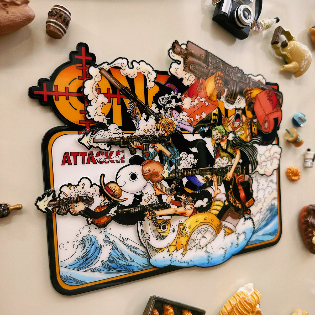 One Piece Fridge Magnet Luffy Zoro Chopper