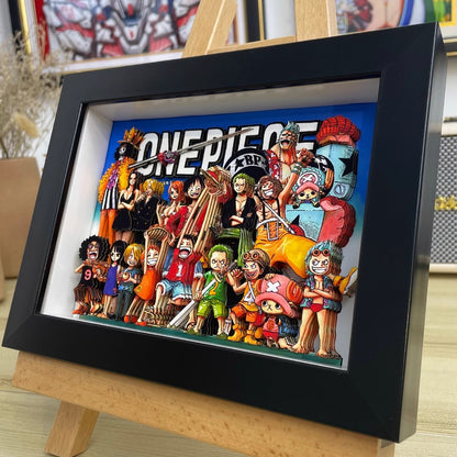 Figuras y arte para el hogar de la tripulación del sombrero de paja en 3D de One Piece