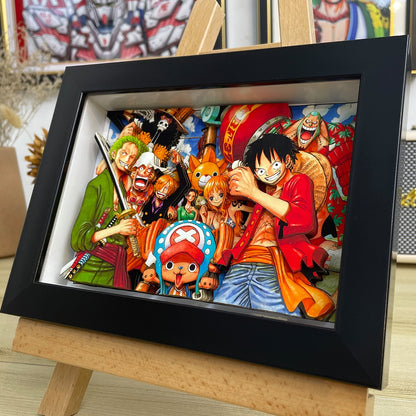 Figuras y arte para el hogar de la tripulación del sombrero de paja en 3D de One Piece