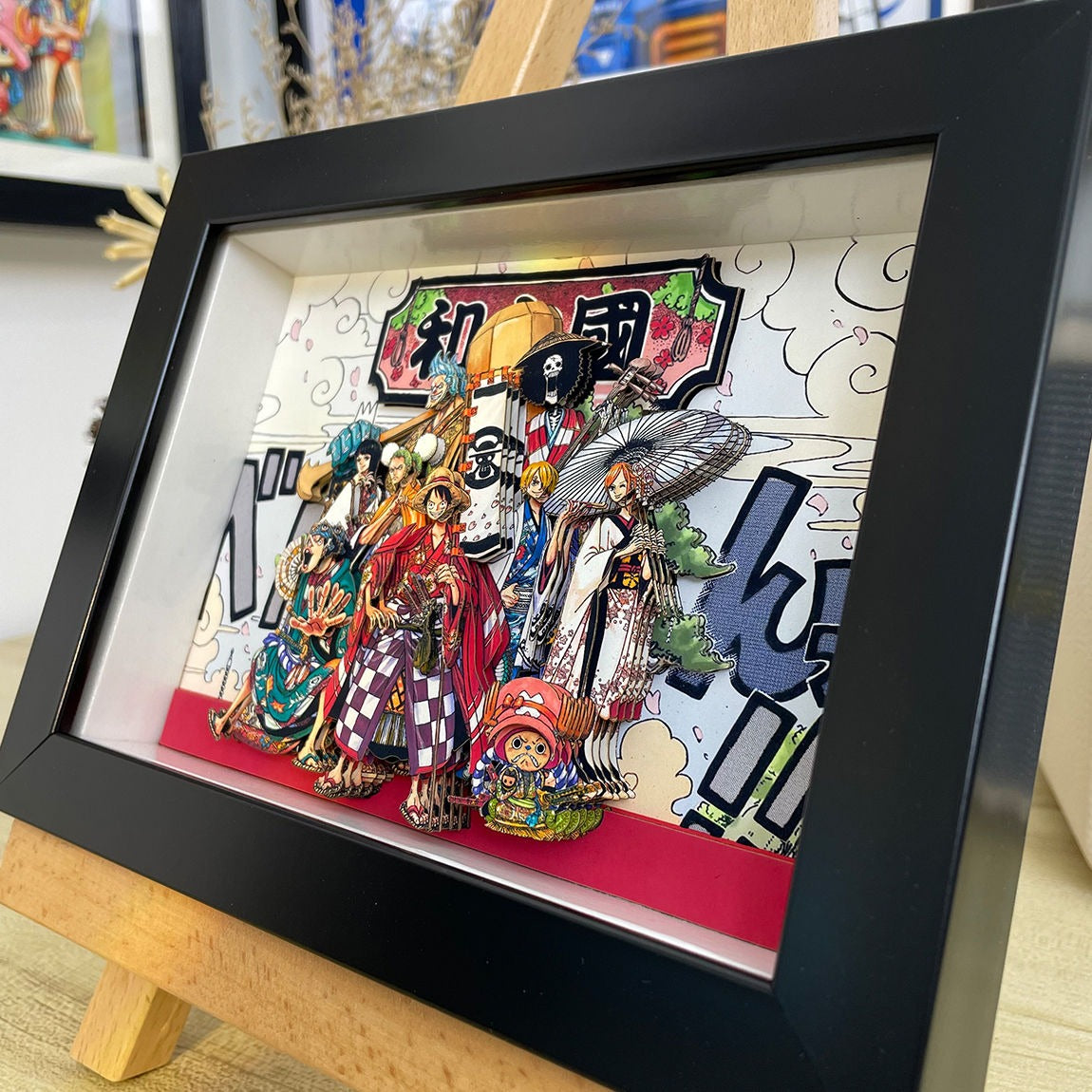 Figuras y arte para el hogar de la tripulación del sombrero de paja en 3D de One Piece