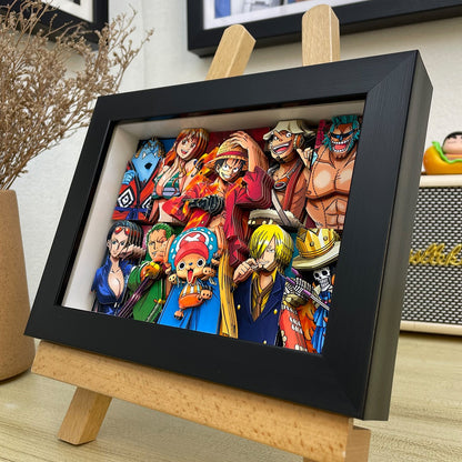Figuras y arte para el hogar de la tripulación del sombrero de paja en 3D de One Piece
