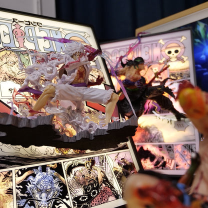 Figura de anime de Luffy y pintura 3D